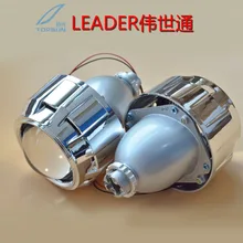 Объектив проектора 2," Привет/короче спереди и длиннее сзади) Биксеноновые лидер WST HID H1 с кожухом, Автомобильный свет бифокальный объектив, подходит для H4 и H7 модель автомобиля отлично