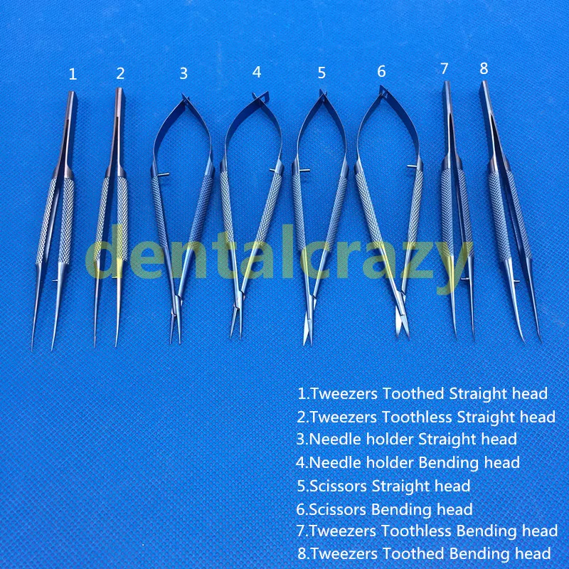Стоматологические инструменты 16 см офтальмологические хирургические инструменты титановые ножницы+ держатели игл+ пинцеты хирургические инструменты