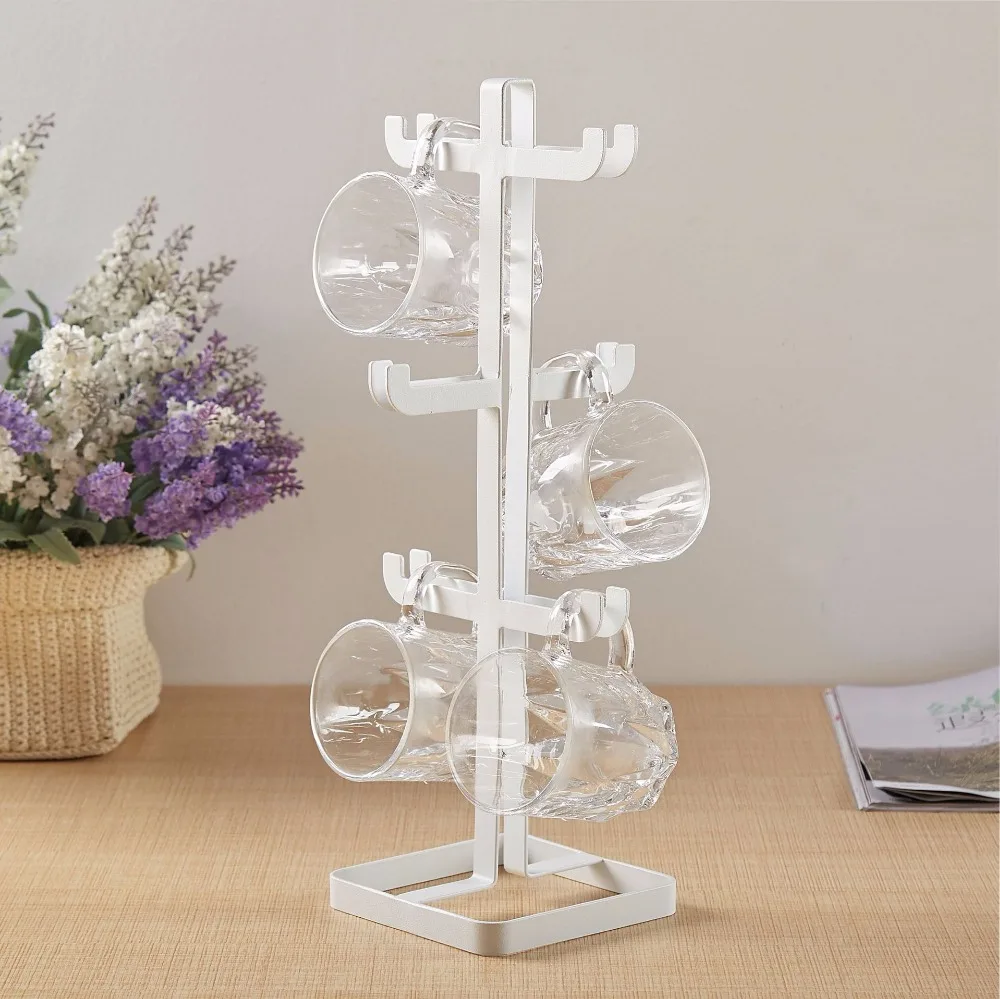 1PC Kitchen Bar Cups Storage Bracket Desktop Stand Cup Mugs Holder Metal Coffee Wine Glass Tree