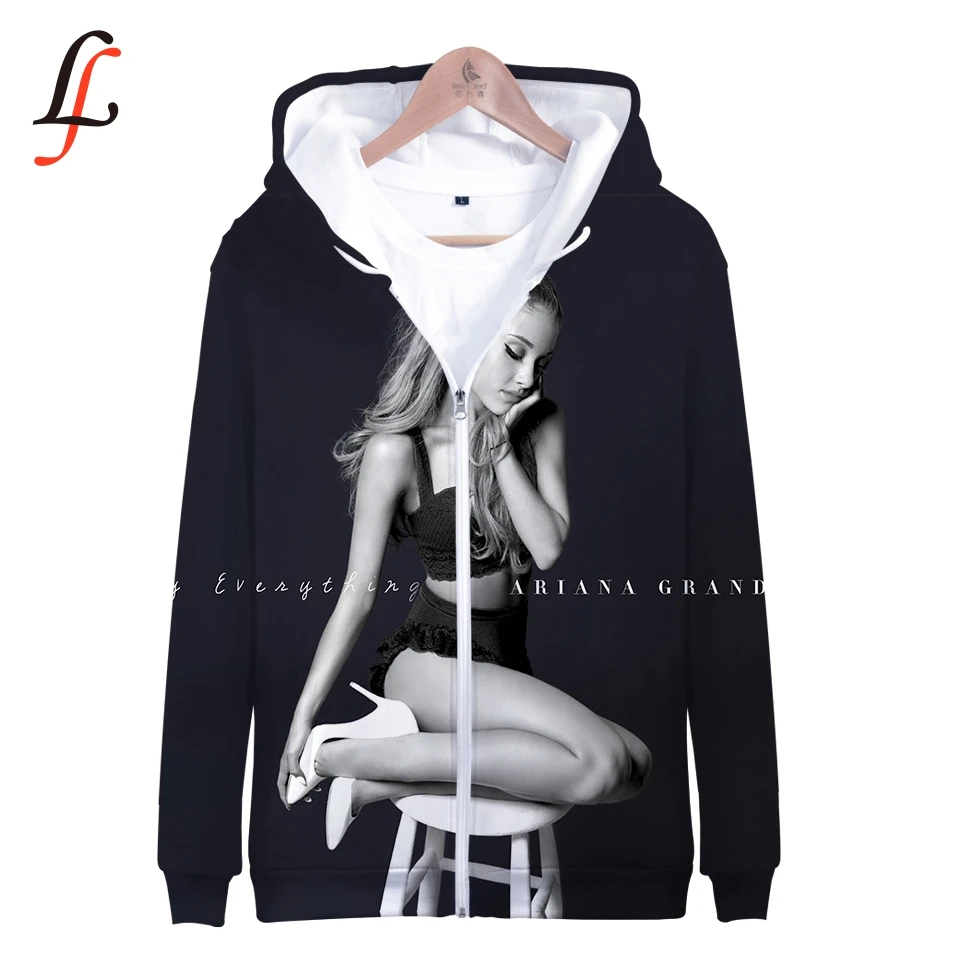 Kpop Zipper Hoodies Sweatshirt Arina grande 3D print Women Men Streetwear Oversize outwear Hip-Hop Bangtan Boys Jimin Clothes