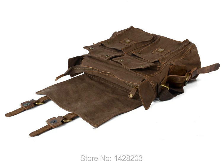 2020 Ретро винтажная хлопковая холщовая кожаная мужская сумка мессенджер через