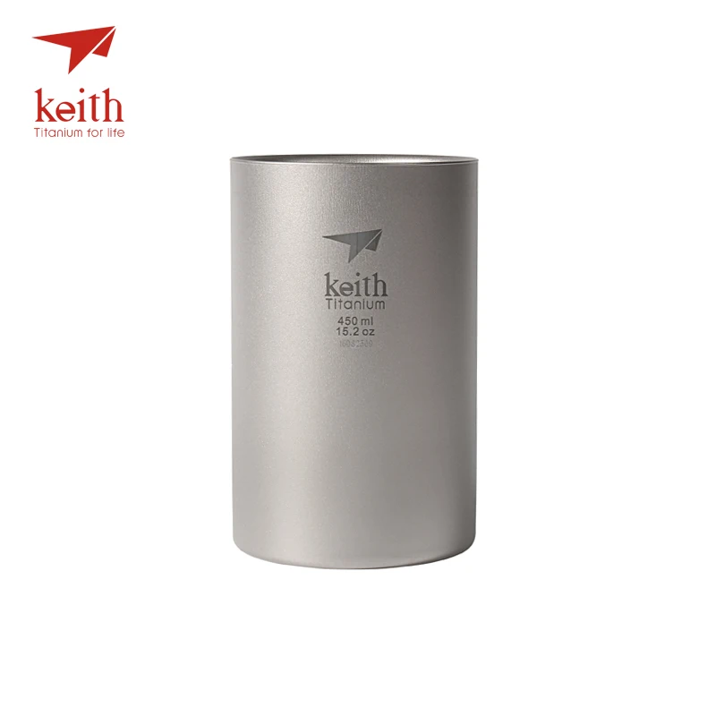 Keith 450 mL de doble pared de taza con té Infusor de té Camping cafetera de filtro para taza tetera Ti3521