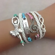 1 шт. бесконечно ручная работа браслет. металл очарование, воск шнур, кожаный браслет, модный драгоценный браслет 3845