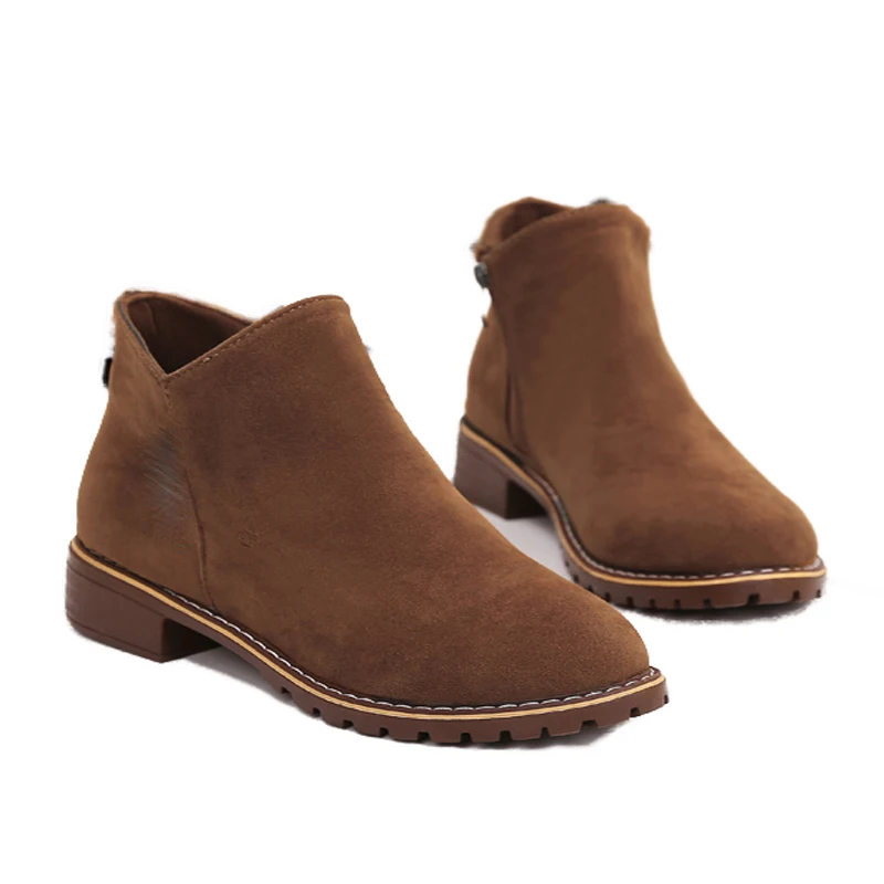 boots for women round toe med heels students and ladies winter boots fashion ankle shoes zapatos de mujer women winter boot shoe