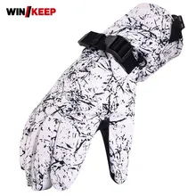 Водонепроницаемые лыжные перчатки Для мужчин Для женщин теплые перчатки для катания на лыжах, сноуборда для мотоциклистов/Новое модное платье с принтом зимние уличные теплые боты с жесткими защитными вставками, размеры