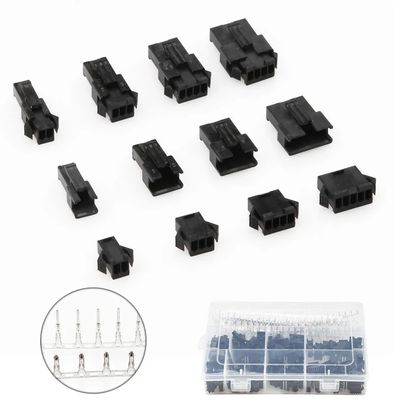 

YT 600PCS Kit Black Sliver Wire Connectors Dupont Jumper Pin Housing Header Crimp Adapters With Hook Set Male Female Connector