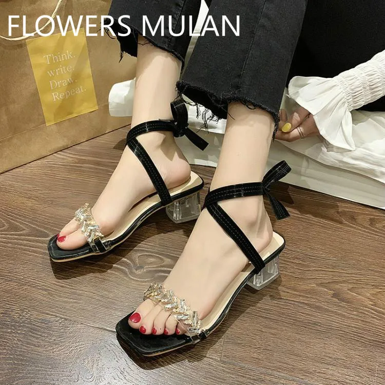 Сандалии-гладиаторы Летние офисные туфли на высоком каблуке женские