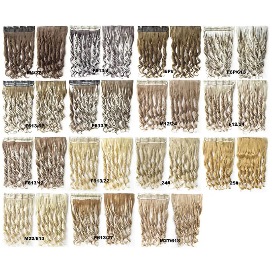Fantasy Clip Hair Extensions Loose Wave 60cm Thick Hair Clip Hair Pieces Black Brown Blonde High Temperature Synthetic Fiber