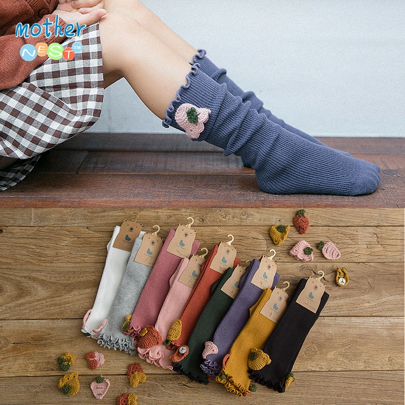 

Mother Nest Baby Knee High Stockings 2018 Autumn Fashion Cotton Toddler Kid's Girls School Stockings 18 Styles Suitable for 1-8Y