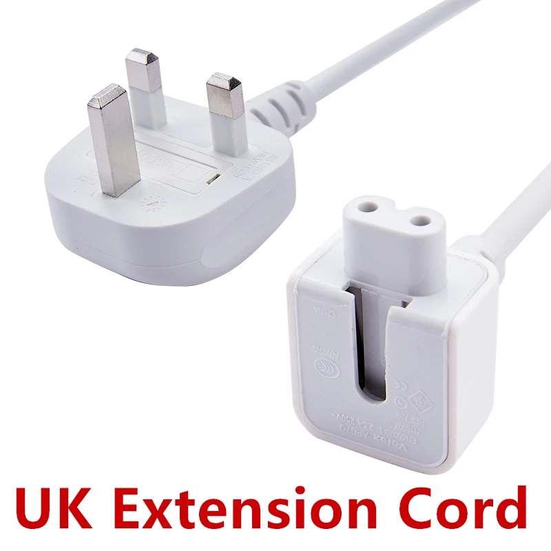 UK Plug 1 8M AC Cord for iPad Power UK Extension Cable for font b MacBook