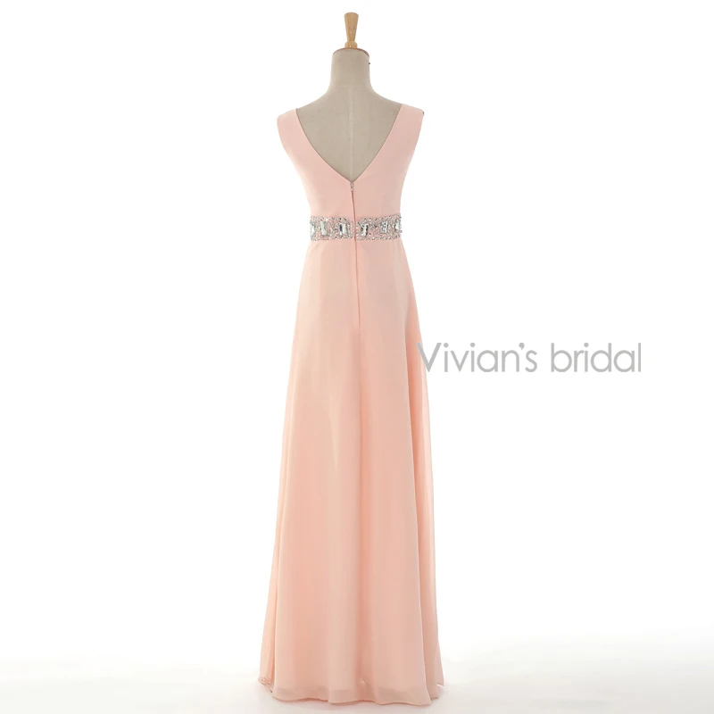 Vivian's Bridal сексуальные шифоновые длинные платья с треугольным вырезом обшитые