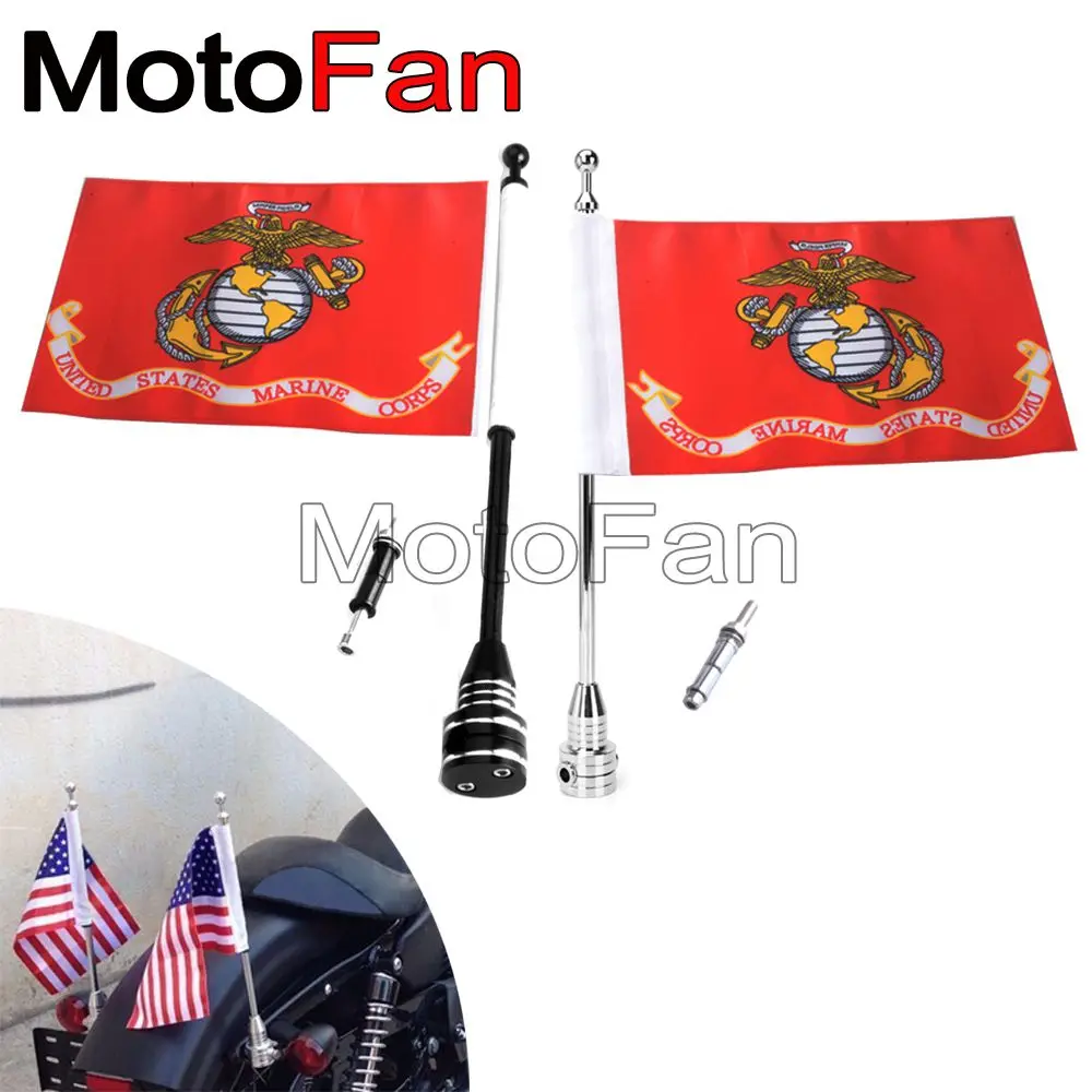 Buy Motorcycle USA Flag Pole Holder Mount Flags Custom