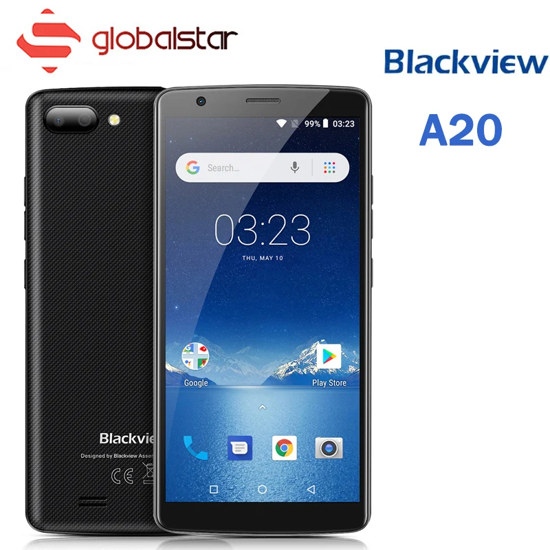 Blackview A20 Android GO 5,5 "18:9 Экран смартфон mtk6580m четыре ядра 1 ГБ Оперативная память 8 ГБ Встроенная память двойной назад камеры 5 + 0,3 Мп 3000 мАч телефон