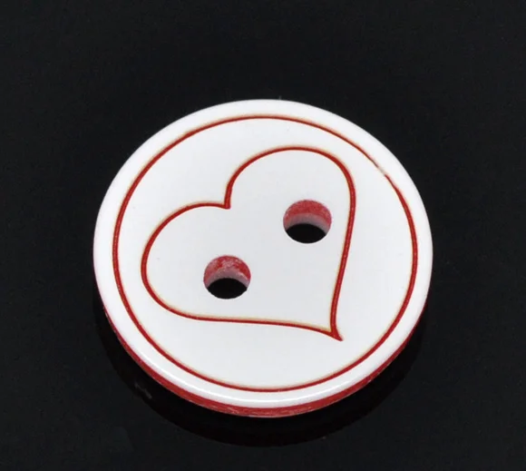 100Pcs Resin Heart Round Sewing Buttons For Kids Clothes Scrapbooking Decorative Botones Handicraft DIY Accessories | Дом и сад