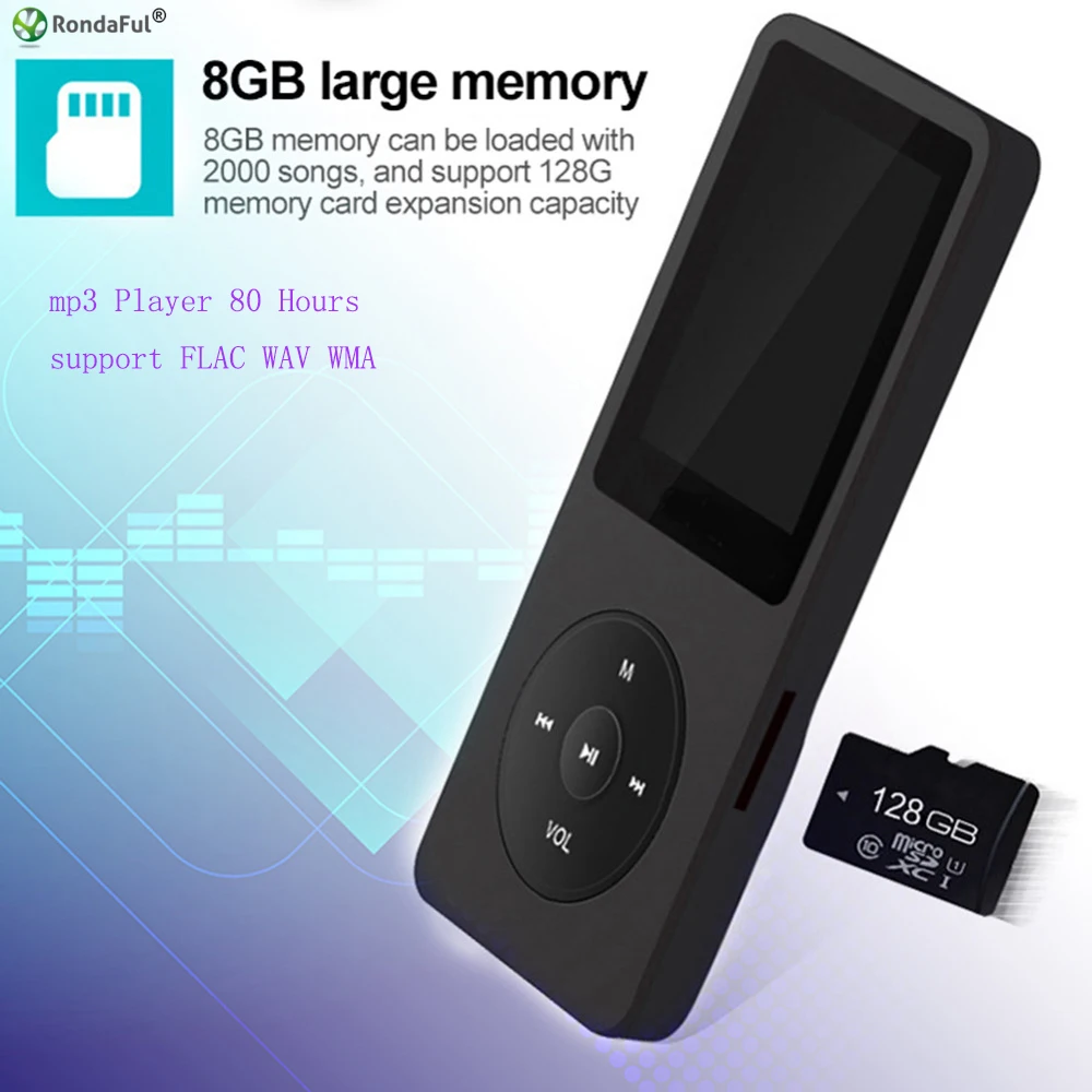 8GB Mini MP3 Music Player For Sports Running With LCD Color Display