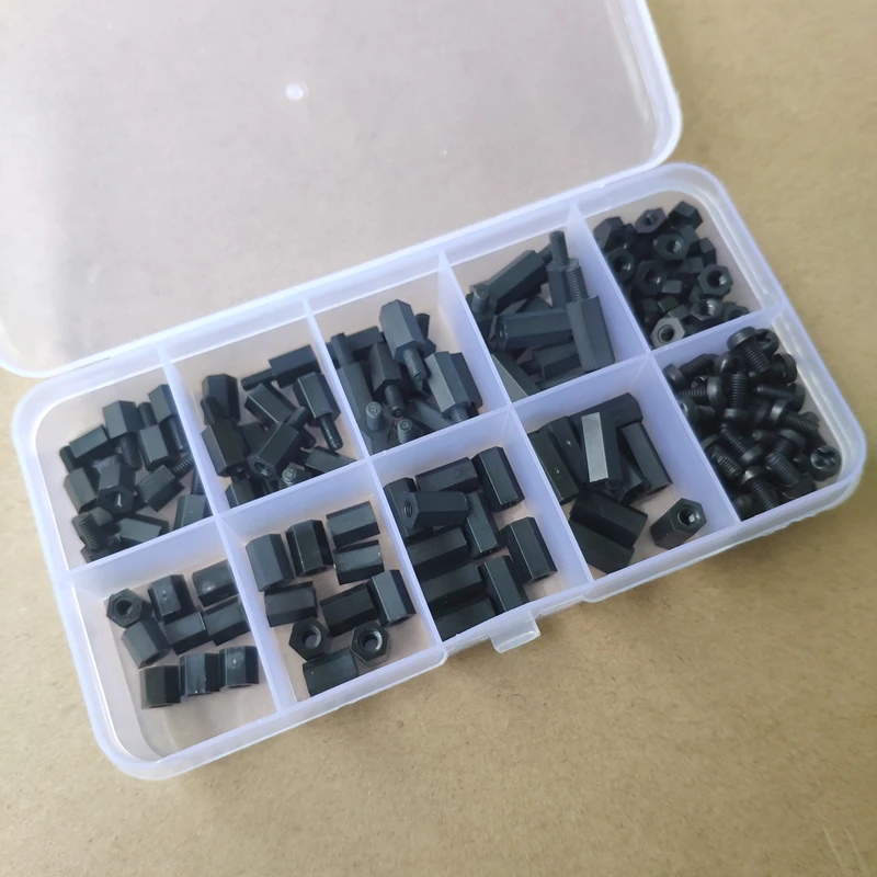

120 Pcs/lot M2 M2.5 M3 Female Male Hex Nylon Standoff Spacer Column For PCB Motherboard Fixed Plastic Spacing Screws Set