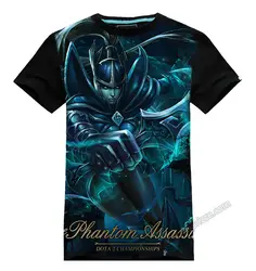 Новый Desighn 3D DOTA 2 Hero Tee изображение Phantom Assassin черные футболки