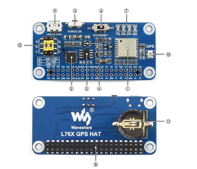 Waveshare L76X мульти-ГНСС шляпа для Raspberry Pi поддерживает gps BDS QZSS UART интерфейс, поддерживает D gps, SBAS(WAAS/EGNOS/MSAS/GAGAN