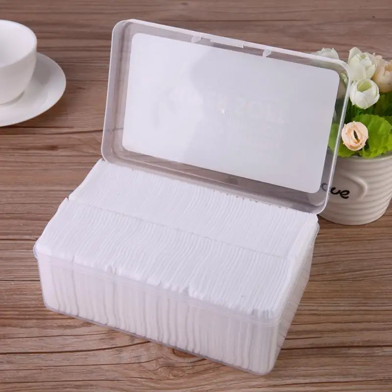 

1000pcs Thin Cotton Pads Nail Polishing Remove Cleaning Pad Facial Oil Control Absorption Film Makeup Cotton Box-packed