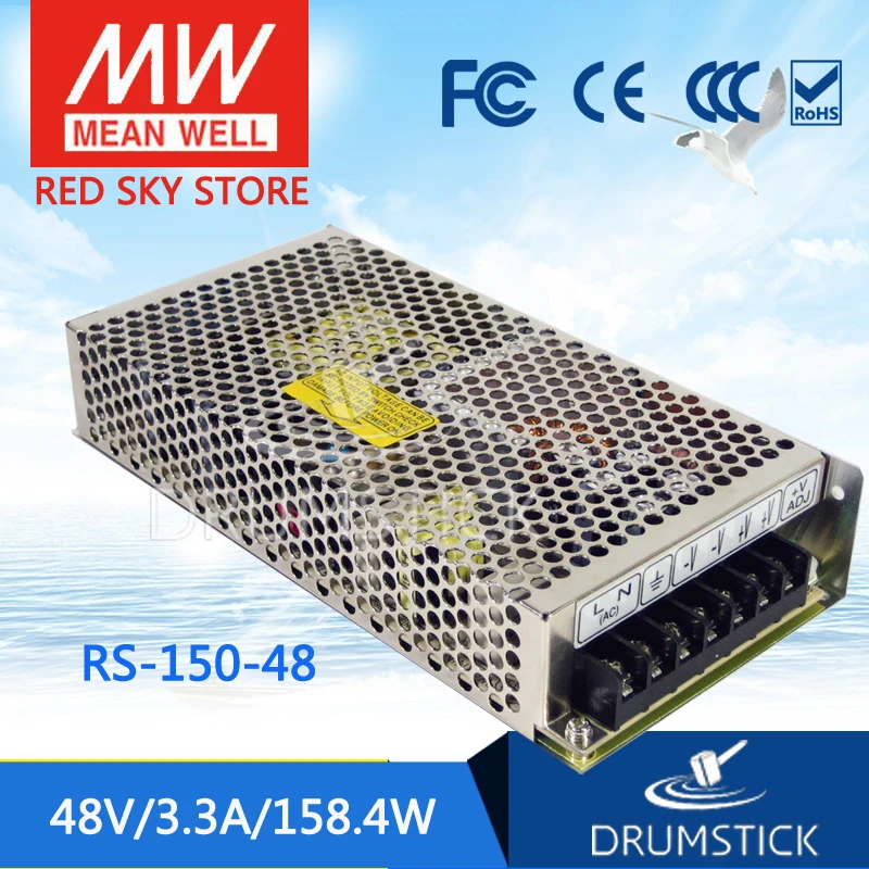 

MEAN WELL RS-150-48 48V 3.3A meanwell RS-150 48V 158.4W Single Output Switching Power Supply