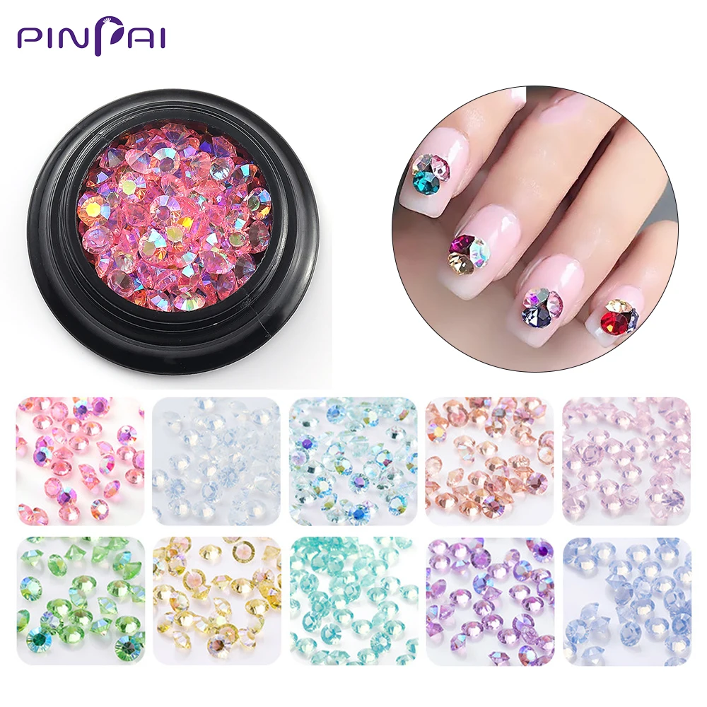 

10 Colors Zircon Crystal Nail Rhinestones Nail Art Decoration Stones Clear Diamond DIY Manicure Shiny Gems Nail Art Accessories