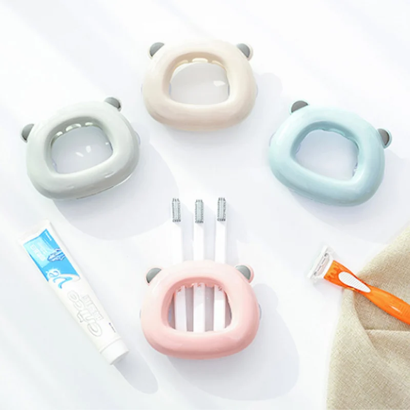 1PC Sucker ToothBrush Hooks Portable Home Organizer Toothbrush Holder Rack Shaver Plastic Bathroom Accessories Wall Mounted Type