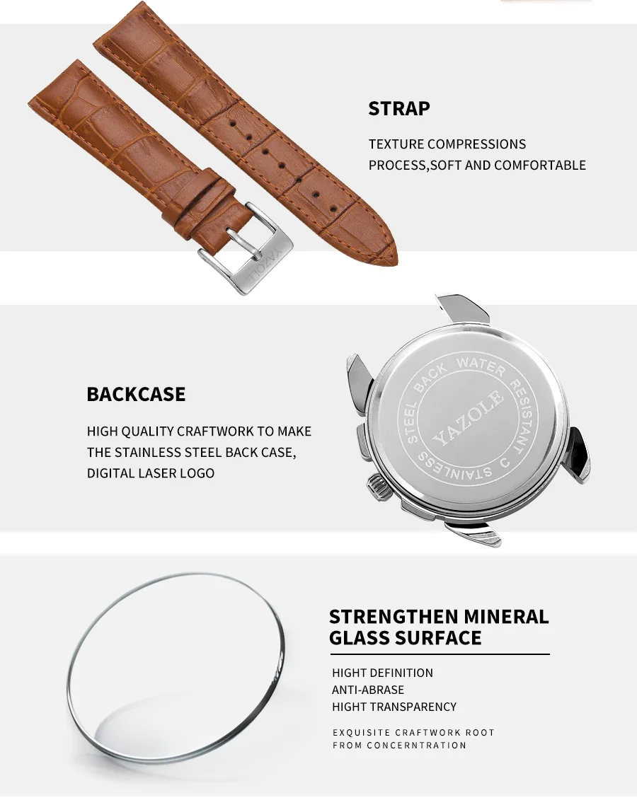 Модные мужские часы Топ бренд класса люкс YAZOLE мужские часы водонепроницаемые мужские часы многофункциональный дизайн бизнес часы relogio