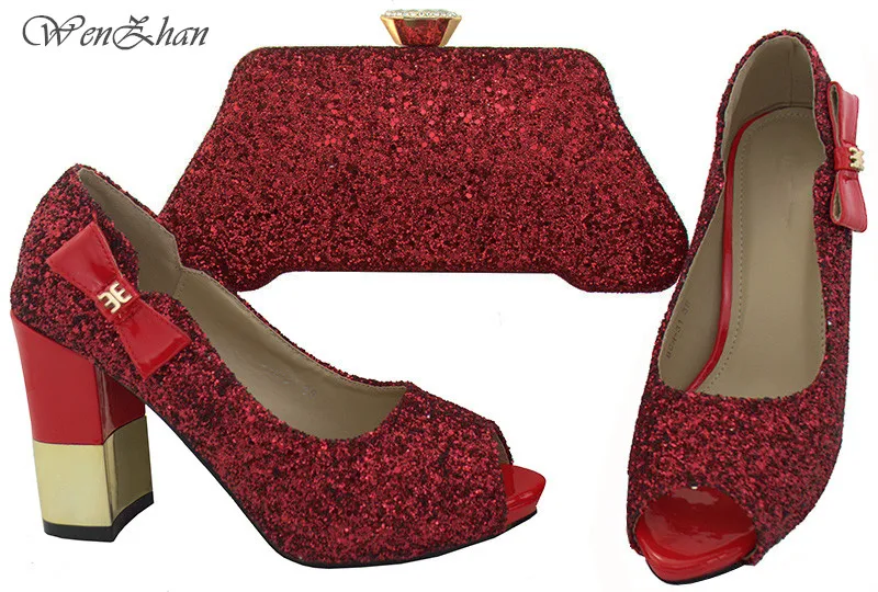 red shoes and bag