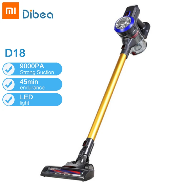 

Dibea D18 Handheld Wireless Vacuum Cleaner Portable Cordless 115AW Strong Suction aspirador Home Carpet cyclone Dust Collector