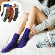 Harajuku/корейские носки, женские однотонные повседневные хлопковые толстые носки на осень и зиму, забавные носки, 22 цвета, GGDD01