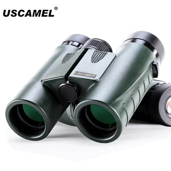 

USCAMEL Military HD Compact Binoculars 8x32 Optics Telescope Zoom Powerful Vision Objective Lens Army Green for Hunting Sport
