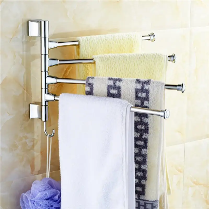 

Stainless Steel Towel Holder Kitchen Bathroom Rack Bar Rotating Polished Holders Wall-mounted Kitchen Organizer Hardware