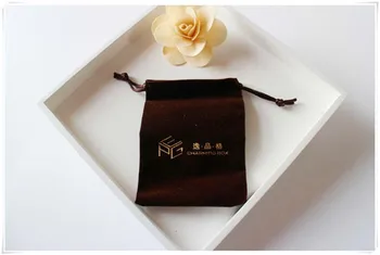 

Customized Logo brown velvet pouch Customized size color velvet Gift Bags Jewellry Package Pouch