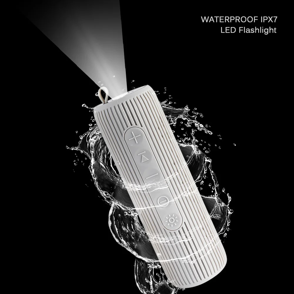 

6W portable wireless bluetooth speaker Music Audio Waterproof bluetooth speaker Supports LED Flashlight Power Bank