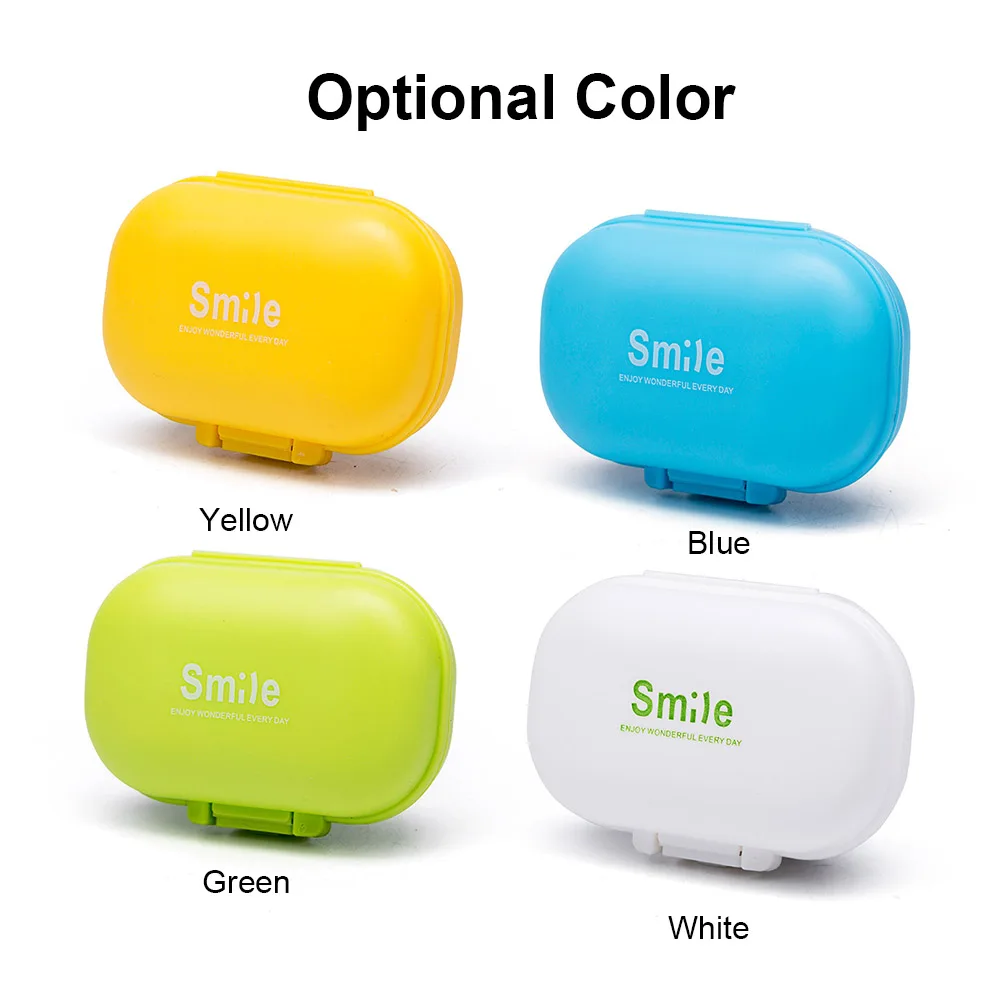 

Portable 4 Grids Pill Box Drug Tablet Medicine Storage Holder Splitter Case Storage Organizer Container Case