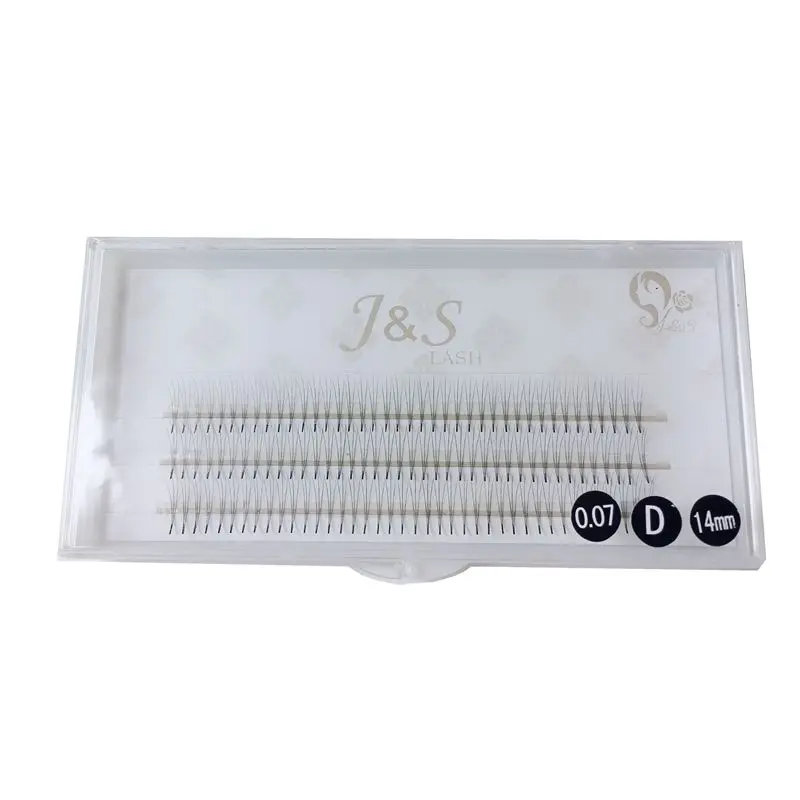 

J&S 5trays New Silk Eyelashes 0.07 D 3D 8/9/10/11/12/13/14mm pre made fans silk false eyelashes extensions