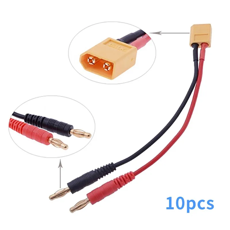 

10pcs 30cm XT60 to 4.0 Banana Plug Balance Charger Cable for RC Helicopter Quadcopter XT60 Lipo Battery Connector Charger Part