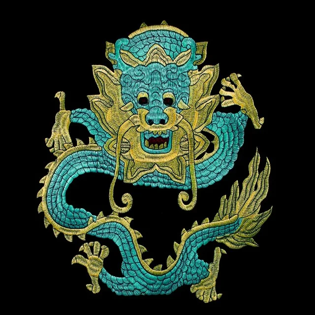 

1pieces Large Dragon Design Embroidery Ethnic Style Patches Fabric Sew on Scrapbooking Sewing Accessories for Jacket TH541