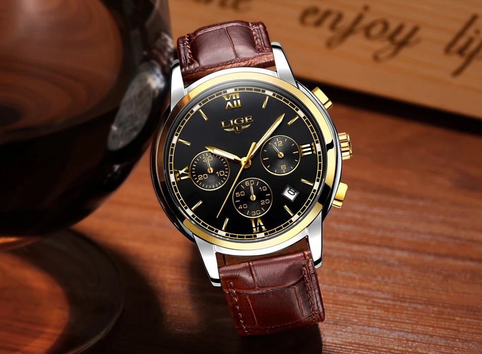 LIGE часы мужские роскошные брендовые модные деловые кварцевые мужские часы с шестью контактами спортивные водонепроницаемые часы мужские полностью Стальные наручные часы