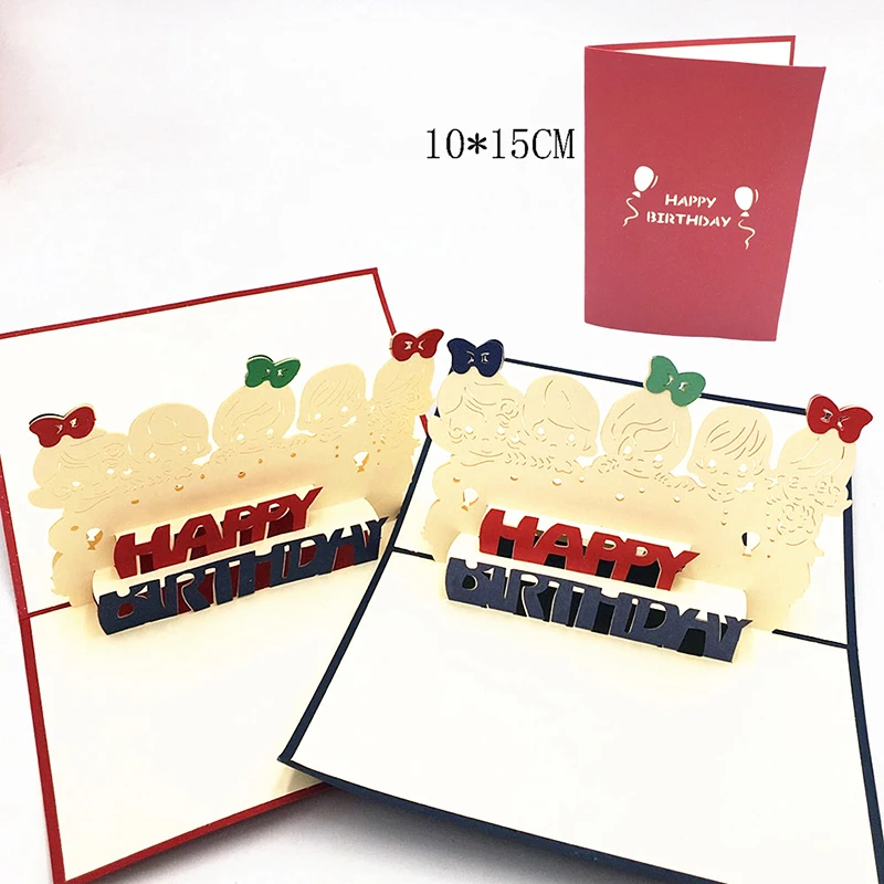 3D открытка ручной работы 1 шт. поздравительная карта Kirigami Детские приглашения
