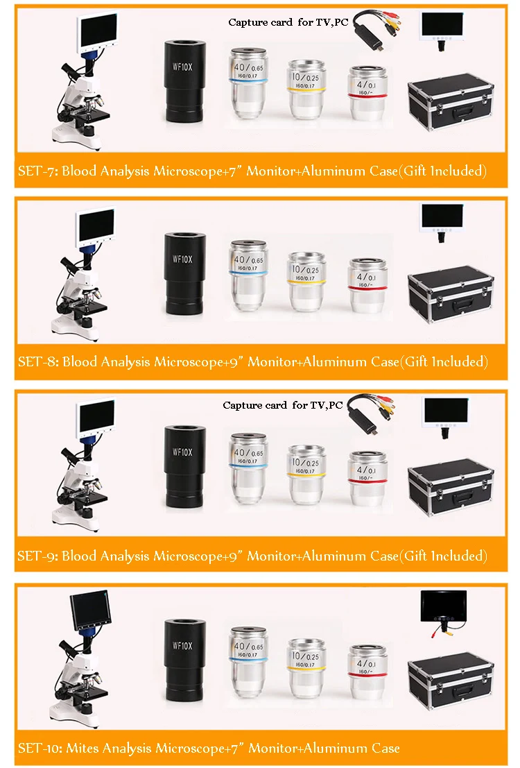 Professional Biological Microscope 400X with 3 Inches LCD Screen For Blood Detection Mites Aquaculture Instrument-19