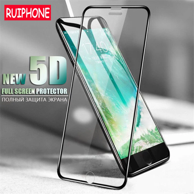 

5D Aluminum Alloy Tempered Glass For iPhone 6 6S 7 Plus Full Screen Protector Protective For iPhone X 8 5 SE 5s Glass Cover