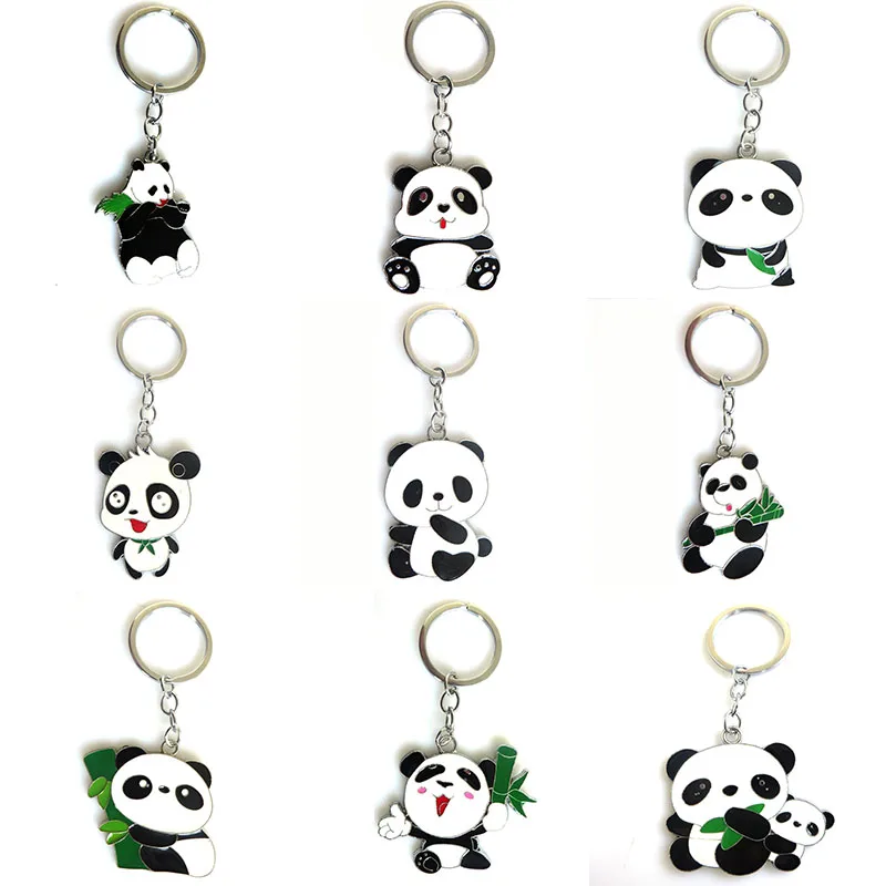 

1pcs Cute Animal Babies Panda Keychain Key Chain Ring Anime Keychain Novelty Creative Keyring Trinket Charm Women Kids