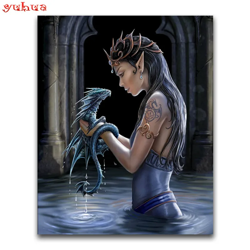 

DIY 3D Diamond painting people Full Square Diamond embroidery Cross stitch beauty Full Round Diamond mosaic small Dragon