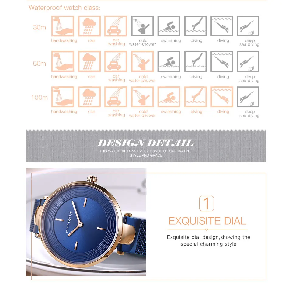 Мини фокус женские модные роскошные кварцевые часы водонепроницаемый браслет из нержавеющей стали аналоговые простые наручные часы леди 0195L. 03