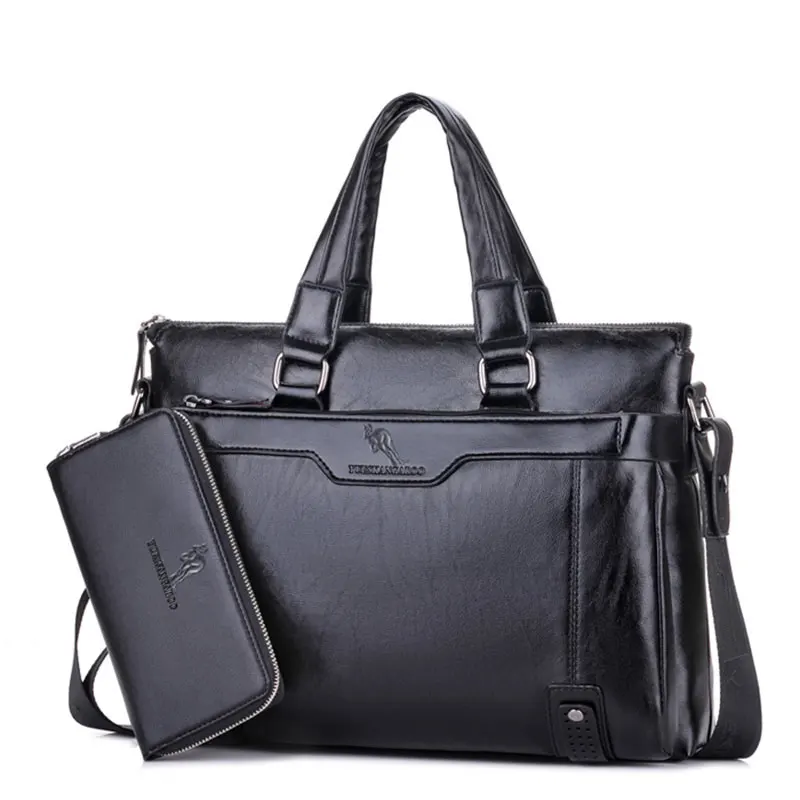 

Fashion Casual PU Leather Men's Briefcase Bag Hand-held Shoulder Bag Messenger Bags Vintage Business Handbag Travel Laptop Bags