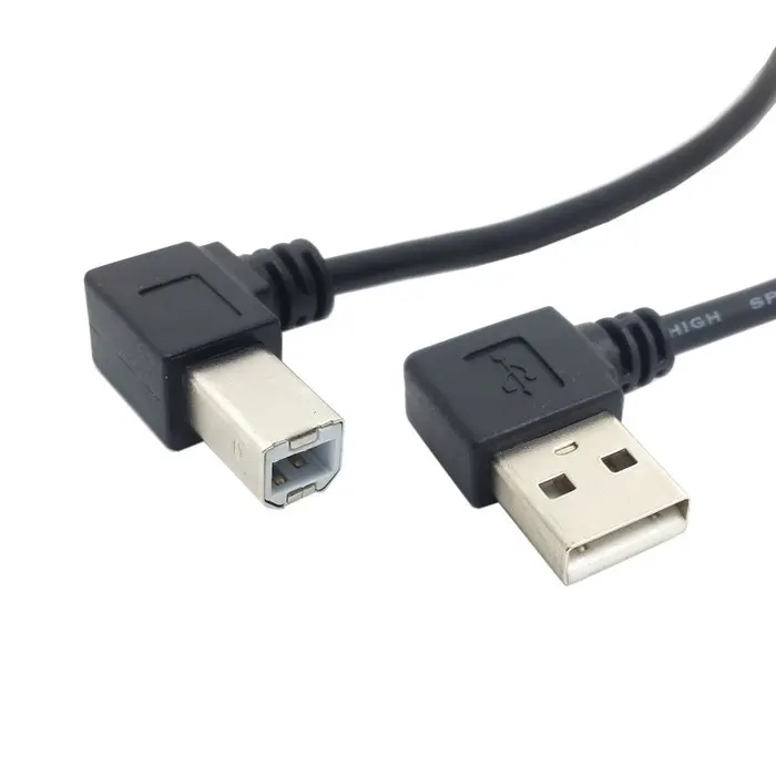 

20cm 90 Degree left angled USB2.0 A male to 90 degree Left angled USB2.0 B male printer cable for printer scaner & hardisk