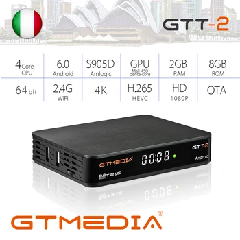 

GTMEDIA GTT2 Amlogic S905D Android 6.0 TV box DVB-T/T2/Cable(J83.A/B/C)/ISDBT Support Youtube GTPlayer WiFi TV Receiver