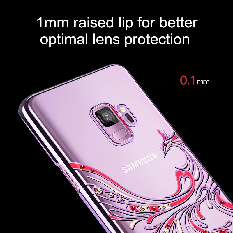 KINGXBAR Капа для samsung Galaxy S9 плюс Роскошные прозрачные кристаллы от Swarovski чехол
