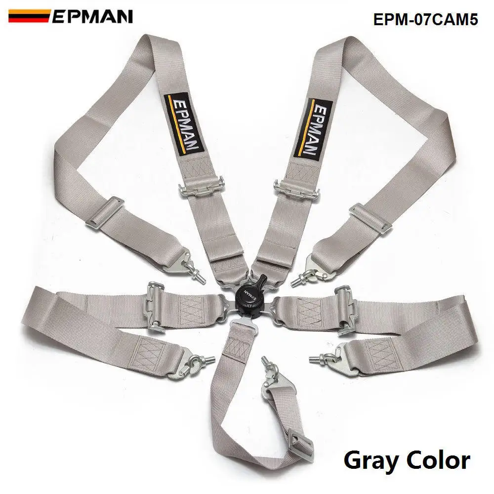 Универсальный 5 точечный гоночный ремень безопасности Camlock " Steap ремень безопасности красный EPM-07CAM5 - Название цвета: Серый